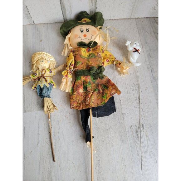 Fall Halloween scarecrow ghost pick flower accessory set - Picture 2 of 10